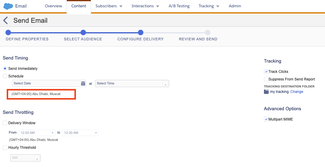 User-Specific Timezone in Email Scheduling